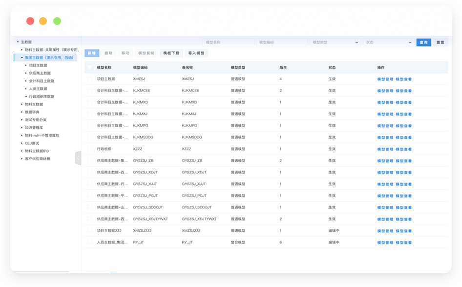主数据模型管理